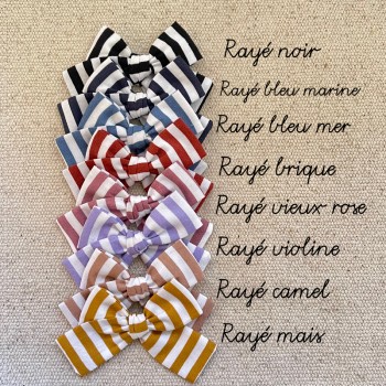 Barrette bébé rayé camel .