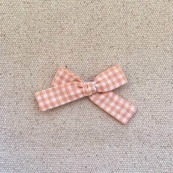 Petit noeud vichy mandarine .