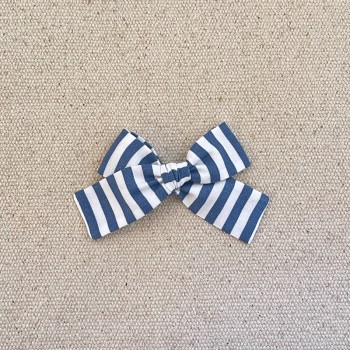 Noeud rayé Bleu Mer .