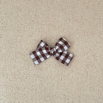 Barrette bébé vichy chocolat