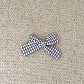 Noeud vichy gris souris