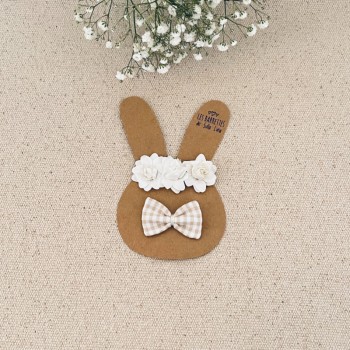 Mini noeud bébé vichy crème