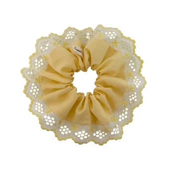 Chouchou dentelle jaune Beurre