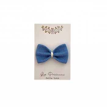 Mini noeud bébé aspect jeans