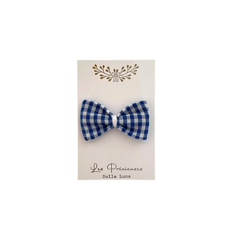 Mini noeud bébé vichy bleu...