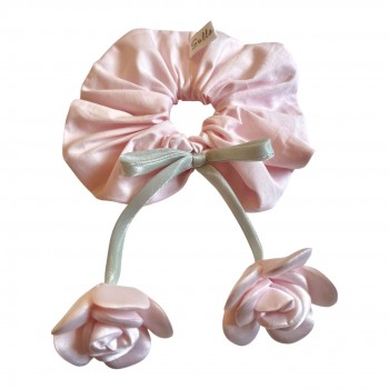 Chouchou rose ballerine fleurs