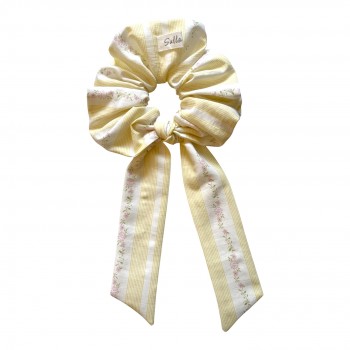 Chouchou noeud long Rose Aimée
