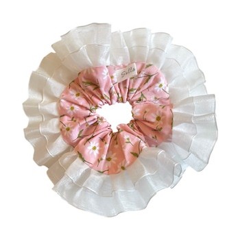 Chouchou Pâquerettes dentelle