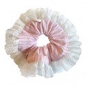 Chouchou rayé lurex dentelle