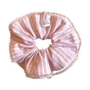 Chouchou rayé lurex perlé